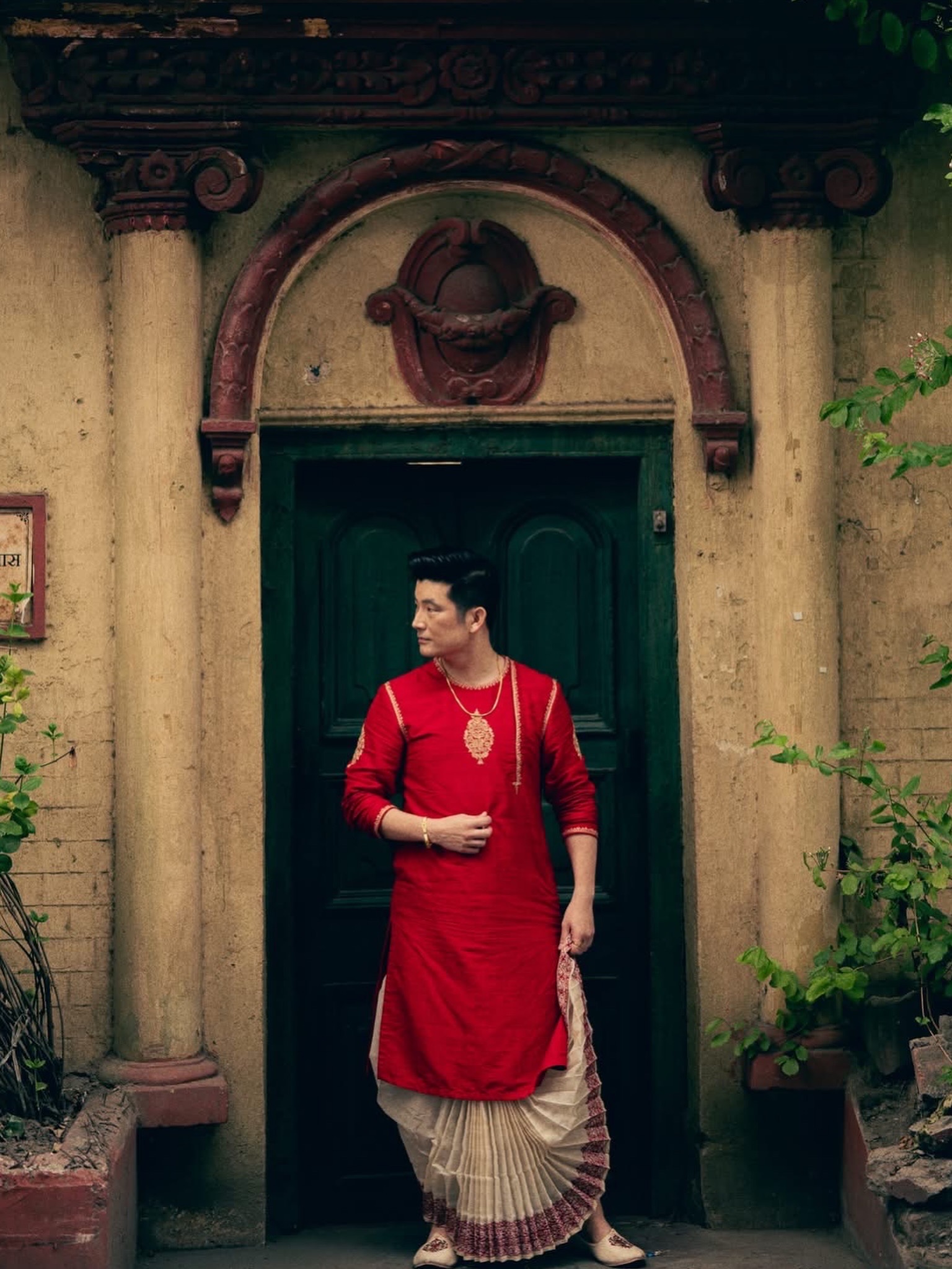 Raw Silk Kurta with Hand Embroidery 