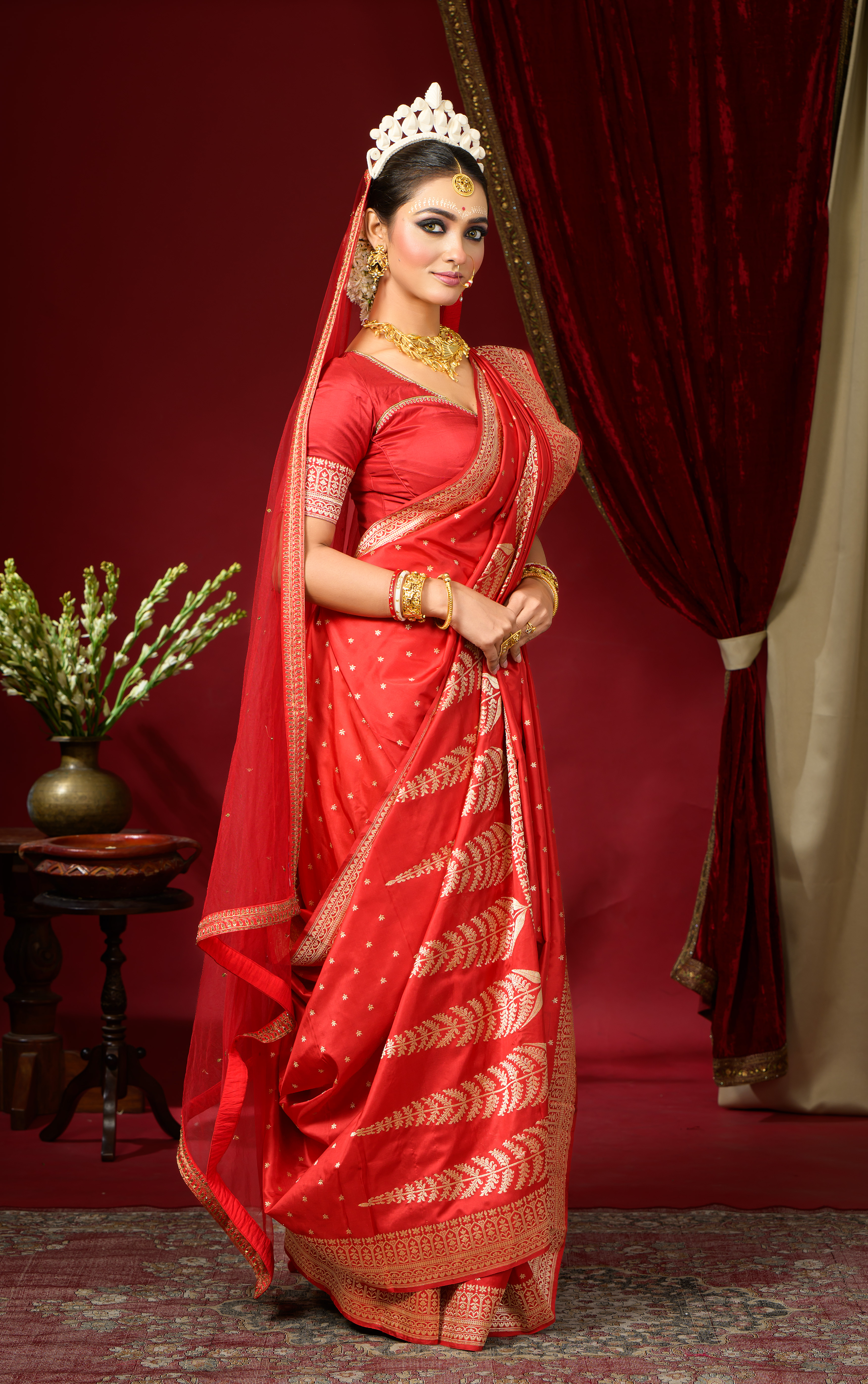Jhau Pure Silk Banarasi Saree